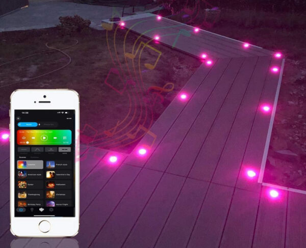 Zestaw lamp podłogowych GEYUEYA Home D31, WiFi, RGBW, IP67, 31 mm, 30 szt. - obrazek 2