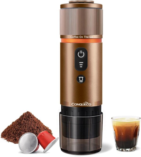 Przenośny ekspres do espresso CONQUECO PCM020B, 12V, 13500 mAh, Powystawowy