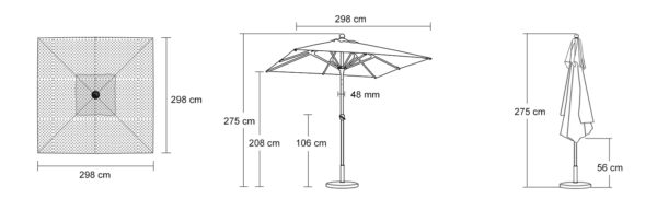 UŻYWANA PURPLE LEAF parasol aluminiowy 200x300 cm, z korbką, UV, beżowy - obrazek 9