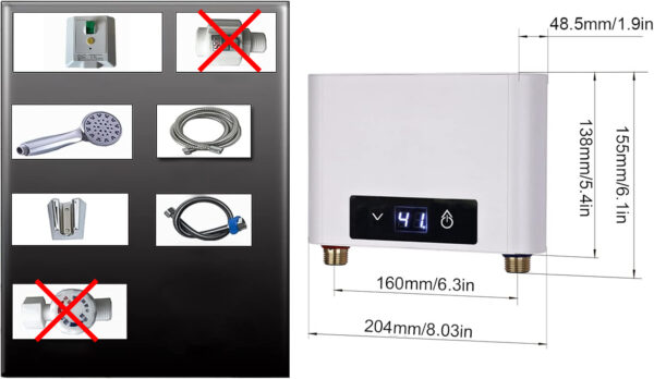 POWYSTAWOWY Podgrzewacz wody CEIEVER mini 220V 5500W natychmiastowy - obrazek 2