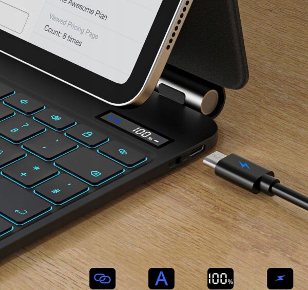 Używana Klawiatura GOOJODOQ dla iPad Air 2024 M2 13'', QWERTZ etui/iPad Pro 12.9, czarna A1895 - obrazek 6