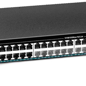 YuanLey 48-Portowy Switch Gigabit PoE, Metalowy 400W, Z SFP Uplink 1000Mbps