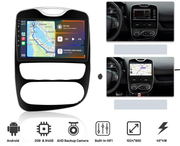 Radio samochodowe Hikity z ekranem do Renualt SA Clio, Bluetooth, FM - obrazek 7
