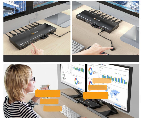 Przełącznik KVM Dual DP (KC-KVM202DPU) switch komputerowy z podwójnym wyświetlaczem - obrazek 7