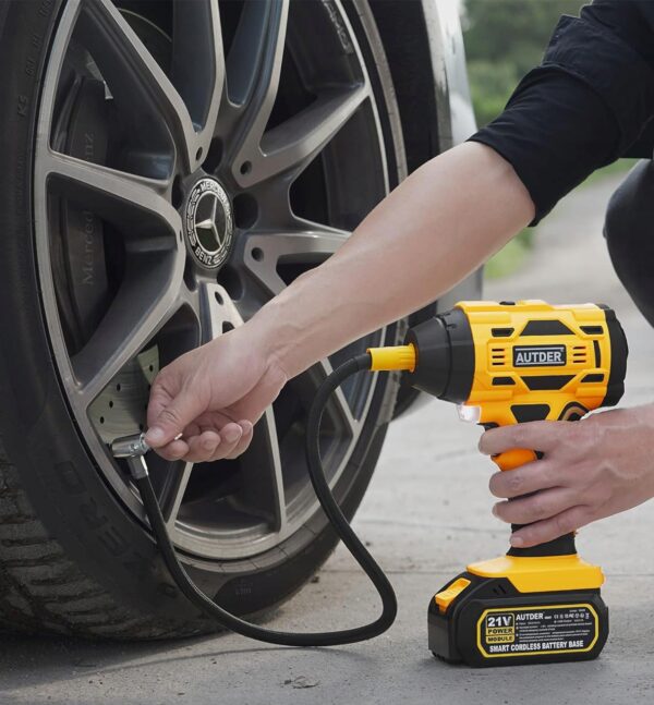 Używany Pompka do opon 21V 180 PSI z cyfrowym manometrem AUTDER - obrazek 5