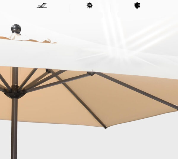 UŻYWANA PURPLE LEAF parasol aluminiowy 200x300 cm, z korbką, UV, beżowy - obrazek 3