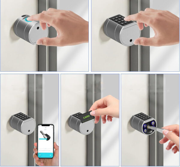 UŻYWANE Zamek drzwiowy z odciskiem palca kodem L111 RFID Bluetooth 50-100 mm - obrazek 2