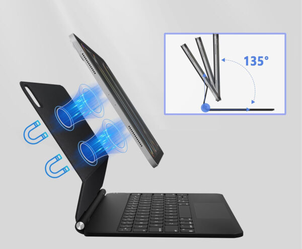 Etui klawiatura Nuflaz X7 iPad 10./11" QWERTZ DE z touchpadem - obrazek 3