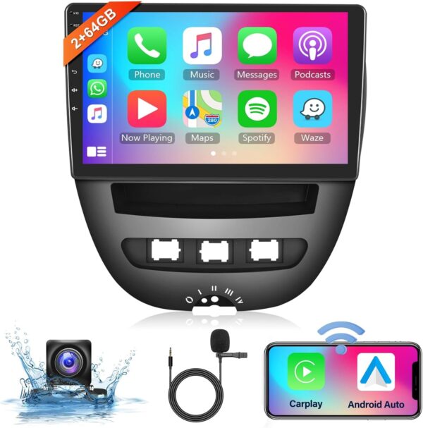 Radio samochodowe podofo 10'' Carplay Android dla Toyoty/Peugeota/Citroena Powystawowe