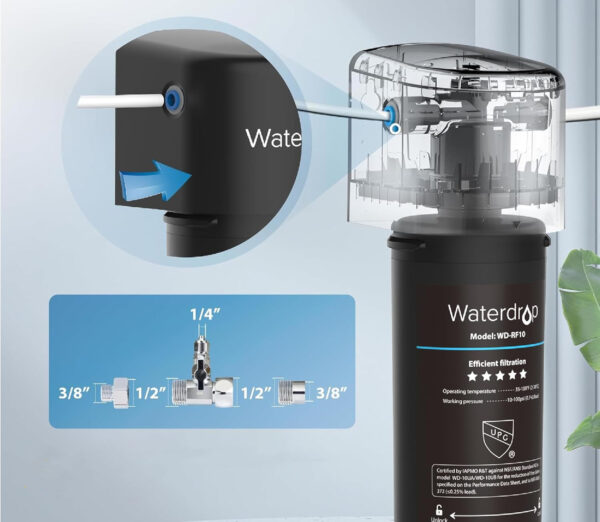 Filtr wody Waterdrop 10UB pod zlewem WD-RF10, NSF ANSI 42, 30000 litrów - obrazek 2