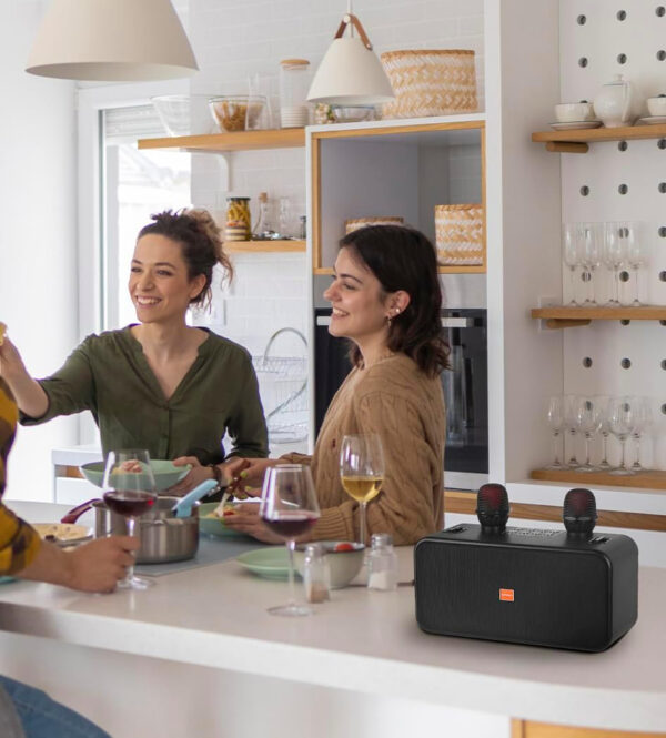 Przenośny system karaoke BONAOK Bluetooth USB z mikrofonem bezprzewodowym i efektami dźwiękowymi, do imprez domowych - obrazek 5