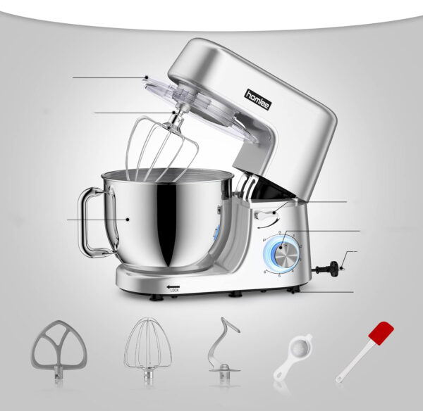 UŻYWANY Robot kuchenny Homlee 1800W 7,2 litra mikser planetarny wielofunkcyjny z misą 70dB - obrazek 5