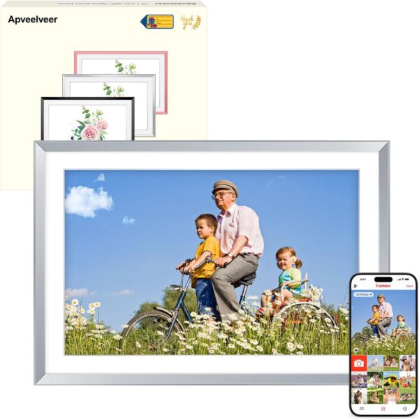 Ramka cyfrowa WiFi Apveelveer AVE-107 10.1" 32GB IPS, Frameo, srebrna