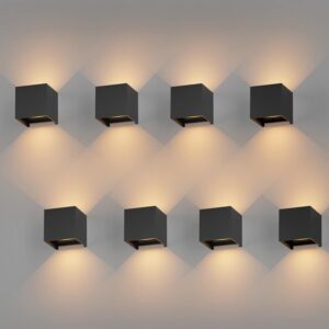 Zestaw 8 lamp K-Bright GW-A310 LED 12W IP65 3000K, czarne NIE ZESTAW