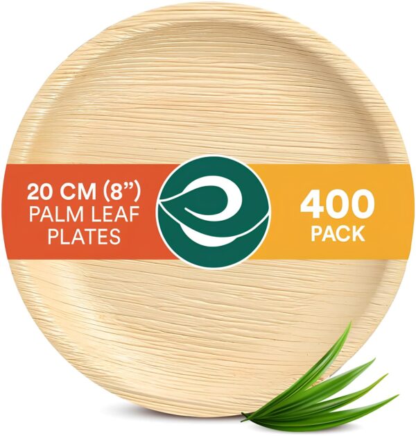 Talerze okrągłe ECO SOUL, 20cm, kompostowane z liści palmowych, 400 szt.