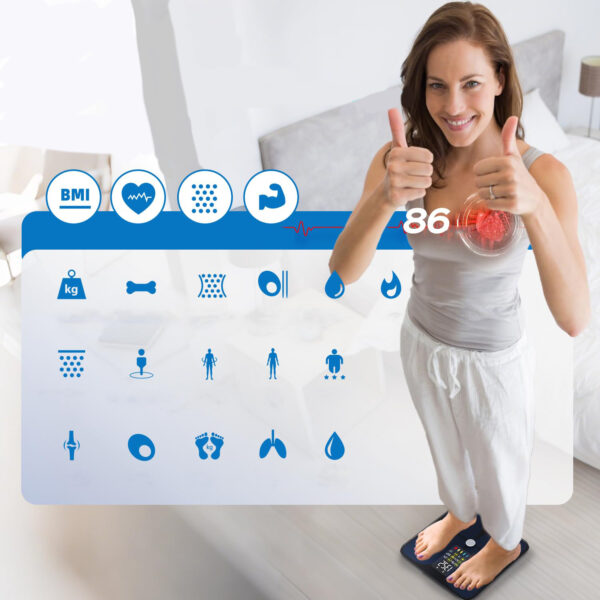 Cyfrowa waga Bluetooth Lepulse FI2016LB z analizą ciała BMI POWYSTAWOWY - obrazek 4