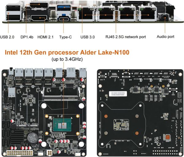POWYSTAWOWY Płyta główna N100 NAS 4*i226 2.5G LAN 6*SATA3.0 1*DDR5 2*M.2 - obrazek 4