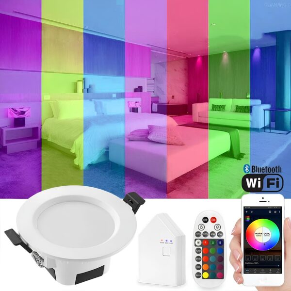 Zestaw 10 inteligentnych lamp LED RGB GEYUEYA Bluetooth 5W 350 lm - obrazek 3