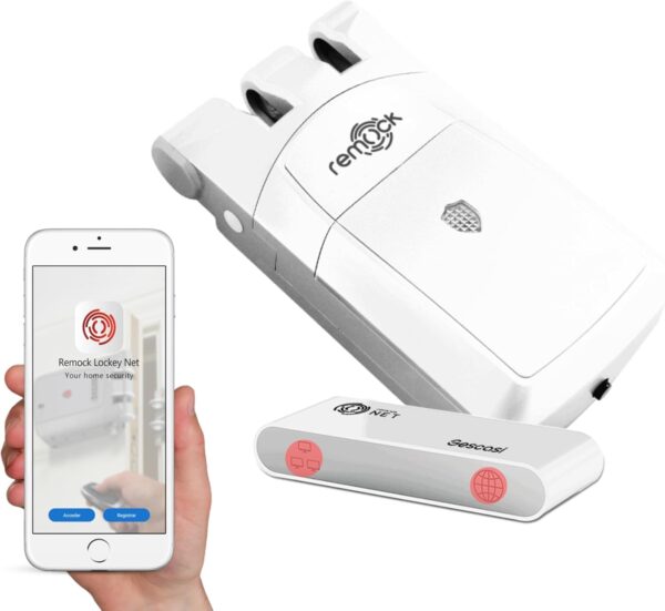 Niewidoczny zamek Remock PRO 3 W kolor brązowy zdalnie sterowany zamek bezpieczeństwa do drzwi instalacja bez kabli