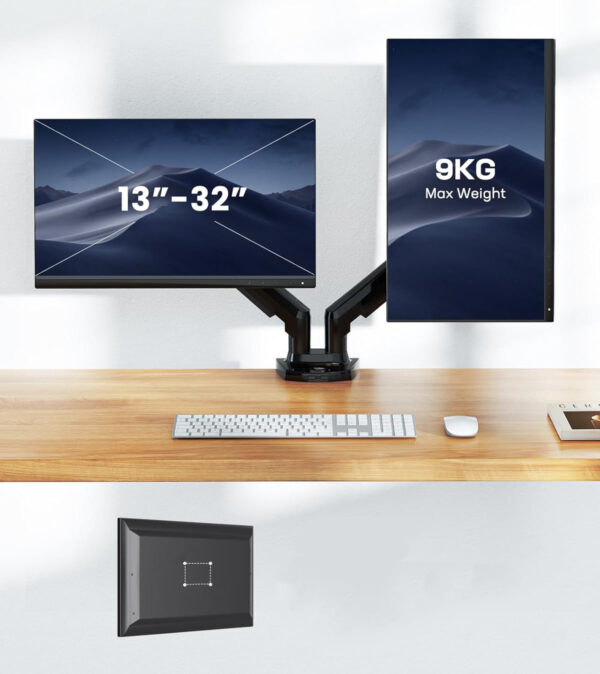 Stojak na dwa monitory HUANUO HNDS6 13-32 cale uchwyt VESA 75/100 mm - obrazek 6