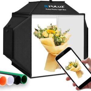 Pudełko do zdjęć PULUZ 40 cm, 16x16 cali, 4 kolory tła przenośny namiot fotograficzny LED