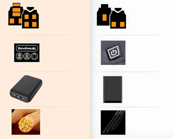 Sevdiea Kamizelka z Podgrzewaniem 9 Stref, 16000mAh, 7,4V, Rozmiar S - obrazek 2
