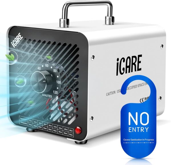 Generator ozonu iCare 30 000 mg/h 45 dB 110 W biały ozonator powietrza do dezynfekcji pomieszczeń