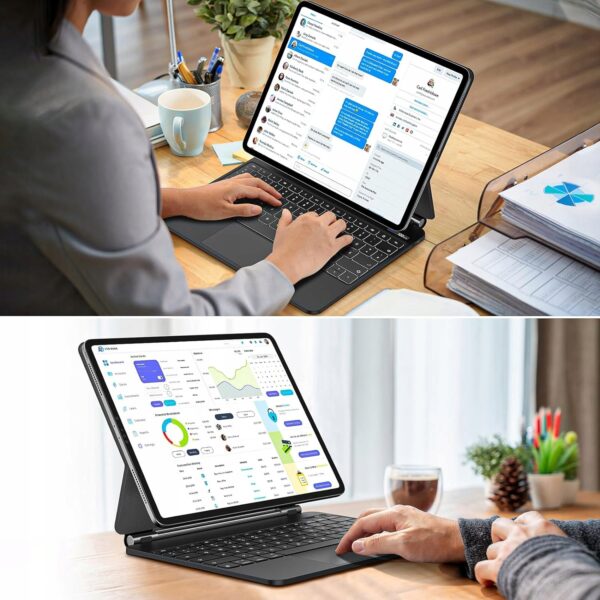 Używana Klawiatura GOOJODOQ dla iPad Air 2024 M2 13'', QWERTZ etui/iPad Pro 12.9, czarna A1895 - obrazek 5