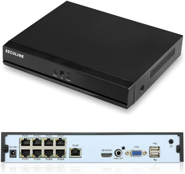 Sieciowy rejestrator wideo SECULINK NVR1108PK-P8 8-kanałowy, 1080p/3MP-8MP