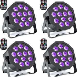Uliczny reflektor GdjRttk, RGBWA UV 12 LED, 5500 mAh, 4 sztuki