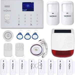 System Alarmowy TECPEAK z GSM/WLAN, Zestaw z Syreną Zewnętrzną