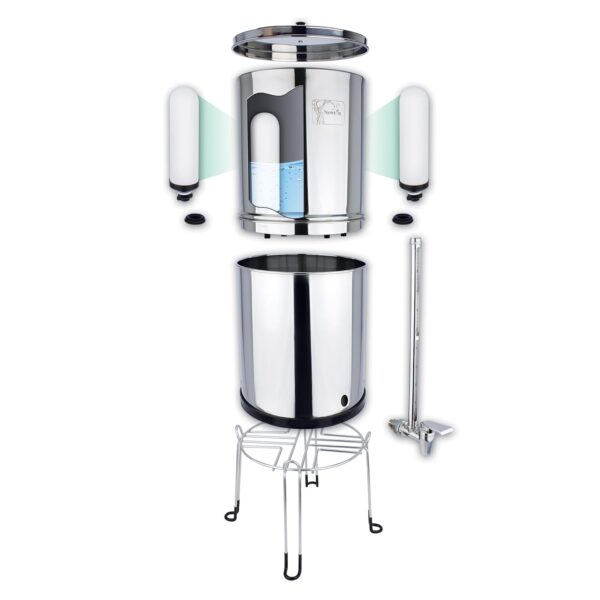 USZKODZONY/UŻYWANY System filtracji wody Newton 12L stal nierdzewna filtr fluoru i kamienia (x2) z kranem - obrazek 3
