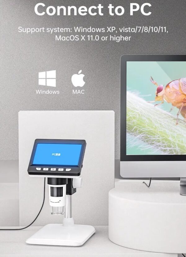 Elektroniczny mikroskop USB z ekranem LCD i zoomem 50-1000x - obrazek 6
