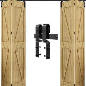 Zestaw akcesoriów do drzwi przesuwnych QINAIXQM 182 cm/6FT zestaw montażowy stalowy do drzwi typu barn