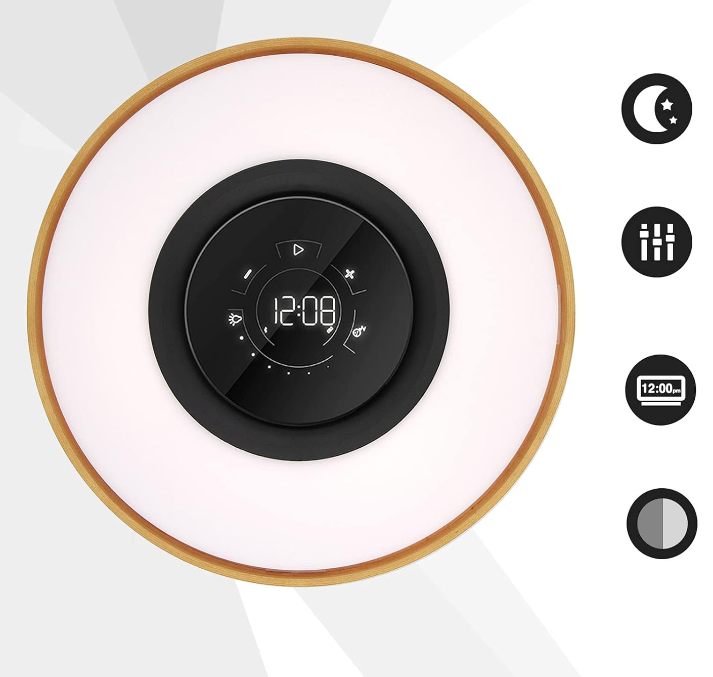 Lampa nocna Masdio Horizon ładowarka 10W zegar lampka z funkcją AMPULLA bezprzewodowego ładowania i budzikiem - obrazek 7