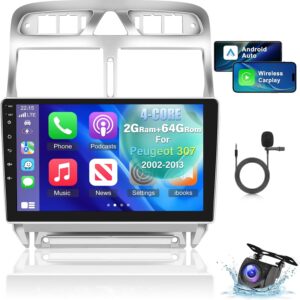 NHOPEEW Radio Samochodowe 2+64G Android do Peugeot 307 z GPS i WiFi