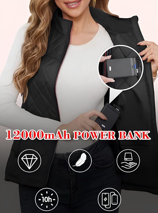 Damska kamizelka grzewcza Kintiwe US/EU-M, ASIA-M/L, bateria 12000 mAh - obrazek 3