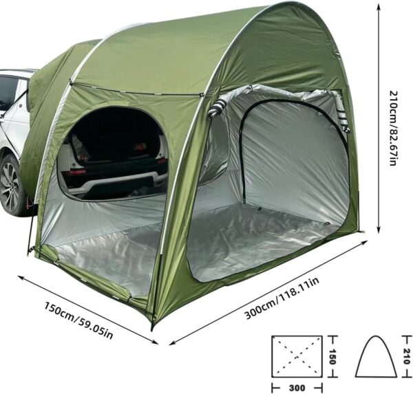 Namiot campingowy CarTent 300x150x210 SUV sedan 2 osoby wodoodporny UV - obrazek 5