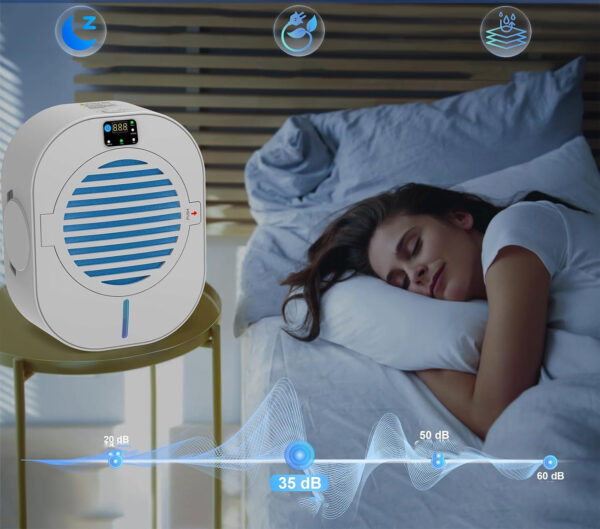 Osuszacz powietrza NIUXX W-018, LCD, łazienka, filtr, drenaż - obrazek 8