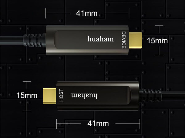 Kabel światłowodowy Huaham USB C do USB C USB 3.1, 10 Gb/s, do 50 stóp 10m - obrazek 2