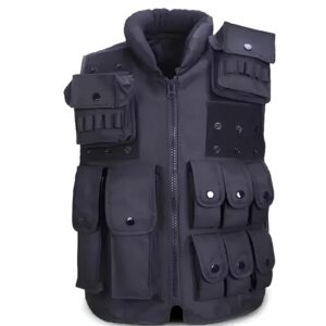 Kamizelka taktyczna, wojskowa czarna policja SWAT kamizelka ochronna militarna