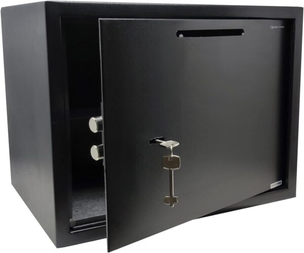 USZKODZONY Sejf mechaniczny z wrzutnią 25L 35x25x25cm stalowy do biura - obrazek 7