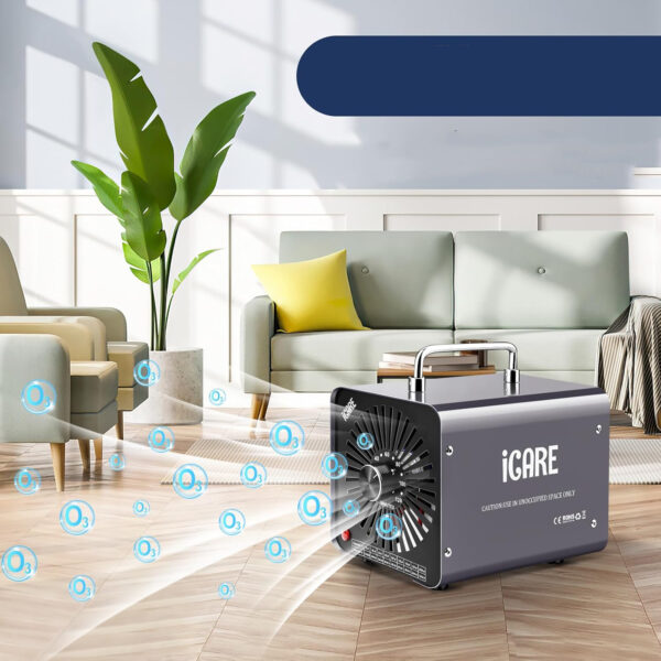 Generator ozonu ICARE 30000 Mg/h, 45W, 45 dB, 16,3 x 21,5 x 16 cm, szary - obrazek 3