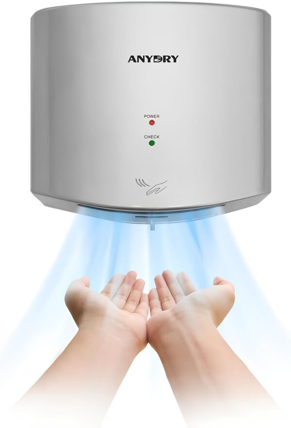 Używana Suszarka do rąk anydry 2630S 1650W srebrna automatyczna suszarka do łazienki