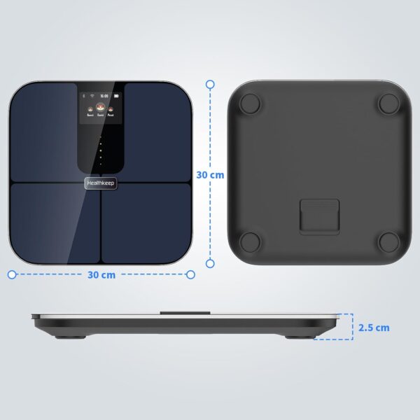 Waga łazienkowa Bluetooth z ekranem TFT Healthkeep CF588 25 niebieska - obrazek 3