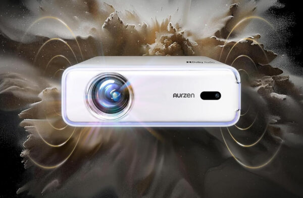 Kino domowe Aurzen 4K 1920 x 1080 Full HD 1080P 60 W projektor z WiFi Bluetooth do filmów i gier - obrazek 5