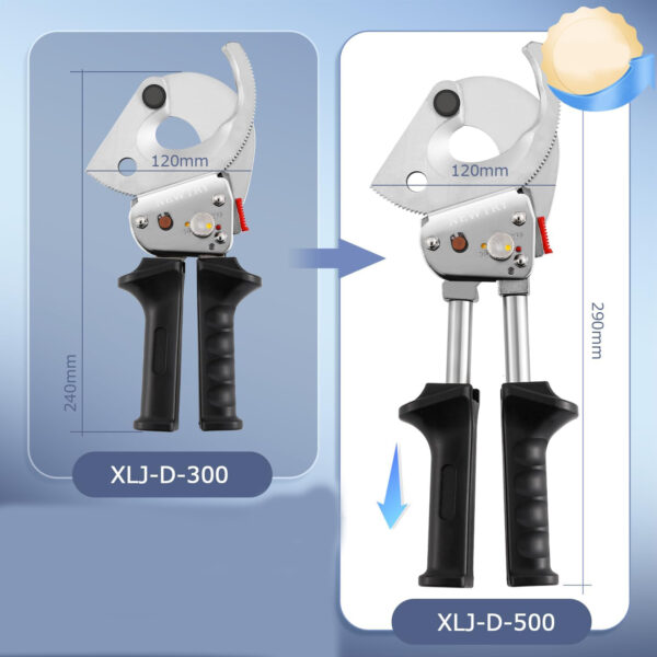 Obcinak do kabli NEWTRY XLJ-D-500, do 500mm², stal, wysuwany uchwyt - obrazek 7