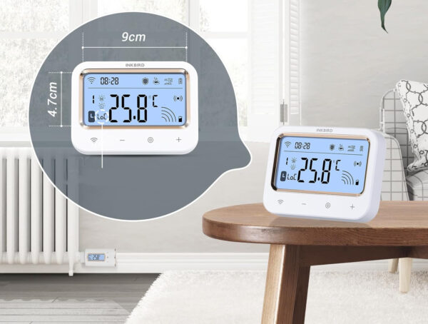 Termostat grzejnika INKBIRD Smart IRC-RW1 WiFi 11 programów alarm temperatury blokada dziecka - obrazek 3