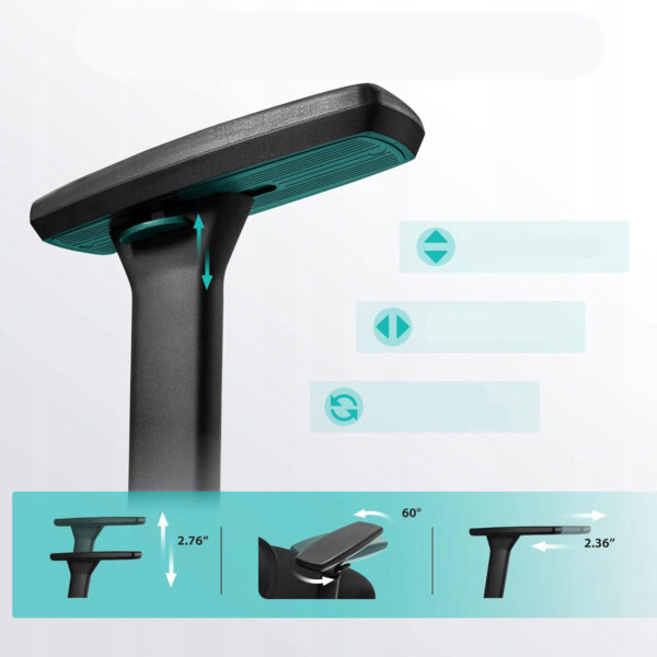 POWYSTAWOWY Krzesło ergonomiczne obrotowe biurowe KERDOM KD-9070-F czarne - obrazek 4