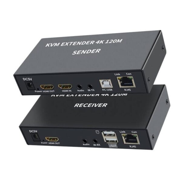 Przedłużacz KVM XYKJOBC EXTENDER 4K 120M zestaw HDMI USB do zdalnego sterowania komputerem